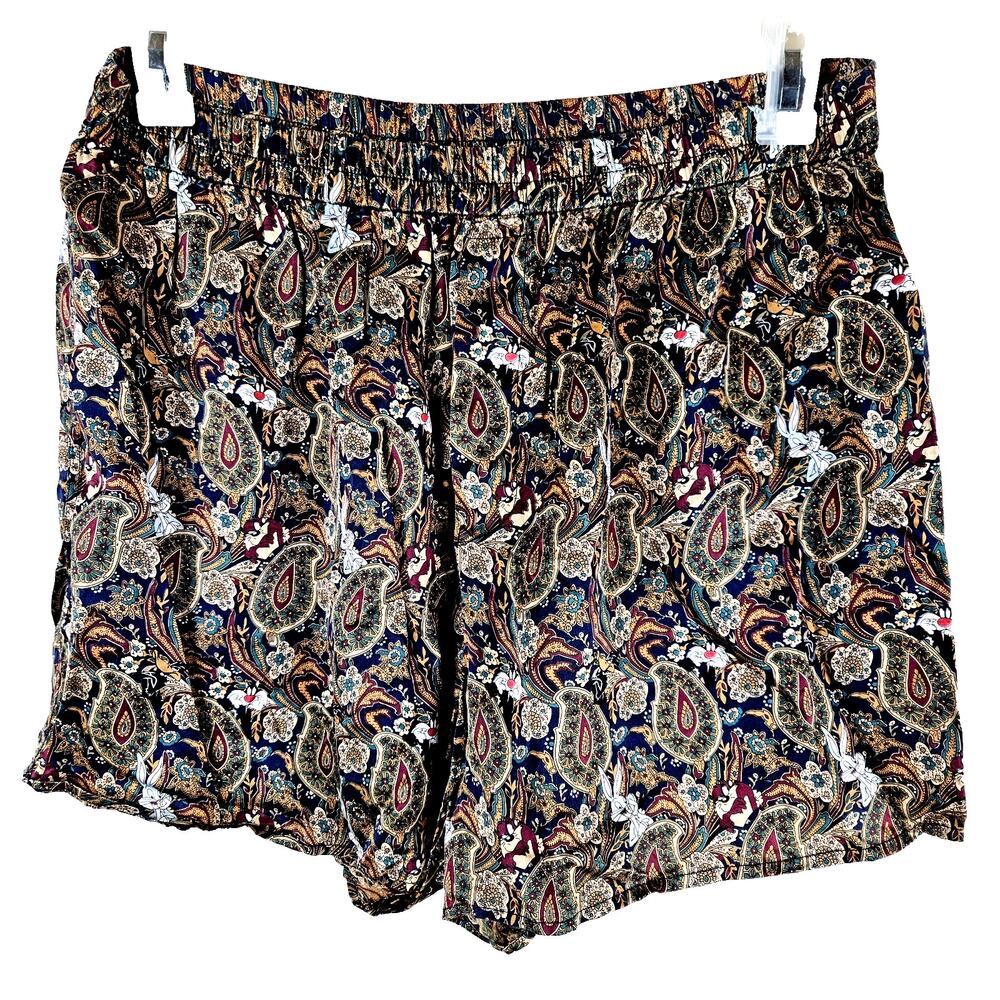 Vtg 1993 Warner Brothers Looney Tunes Mania Sleep Shorts Boxers Sz XL 100% Silk